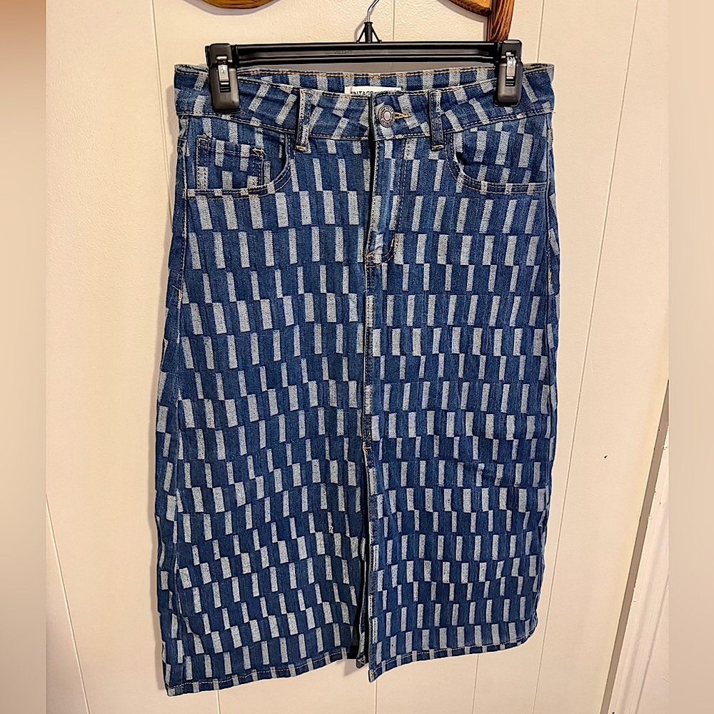 Vintage Violet Midi Jean Skirt
